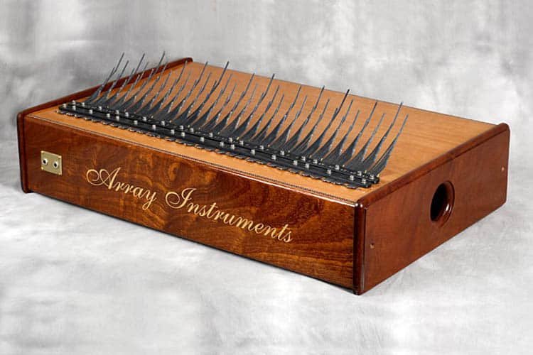 A five-octave Array mbira made of sapele wood